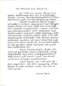 1954 Bericht der Schülerin Anna Reese über die Jugend-Rotkreuz Nähstube an der Mittelschule Wilster