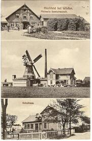 1920 Hochfeld in der Gemeinde Dammfleth - Micheels Gastwirtschaft, Mühle FORTUNA