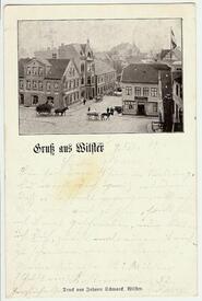 1901 Markt, Marktstraße (spätere Op de Göten) in der Stadt Wilster